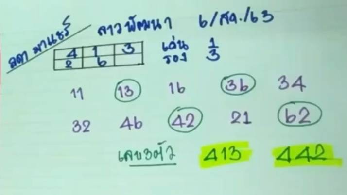 แนวทางหวยลาว 6/8/63 ชุดที่13