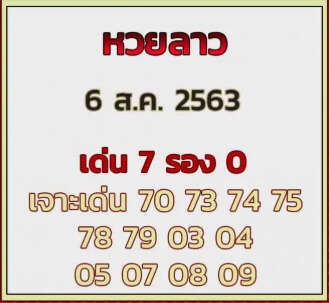 แนวทางหวยลาว 6/8/63 ชุดที่16