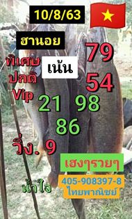 แนวทางหวยฮานอย 10/8/63 ชุดที่7