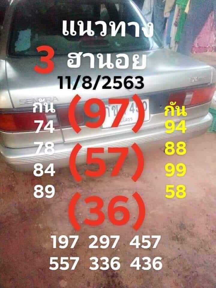 แนวทางหวยฮานอย 11/8/63 ชุดที่9