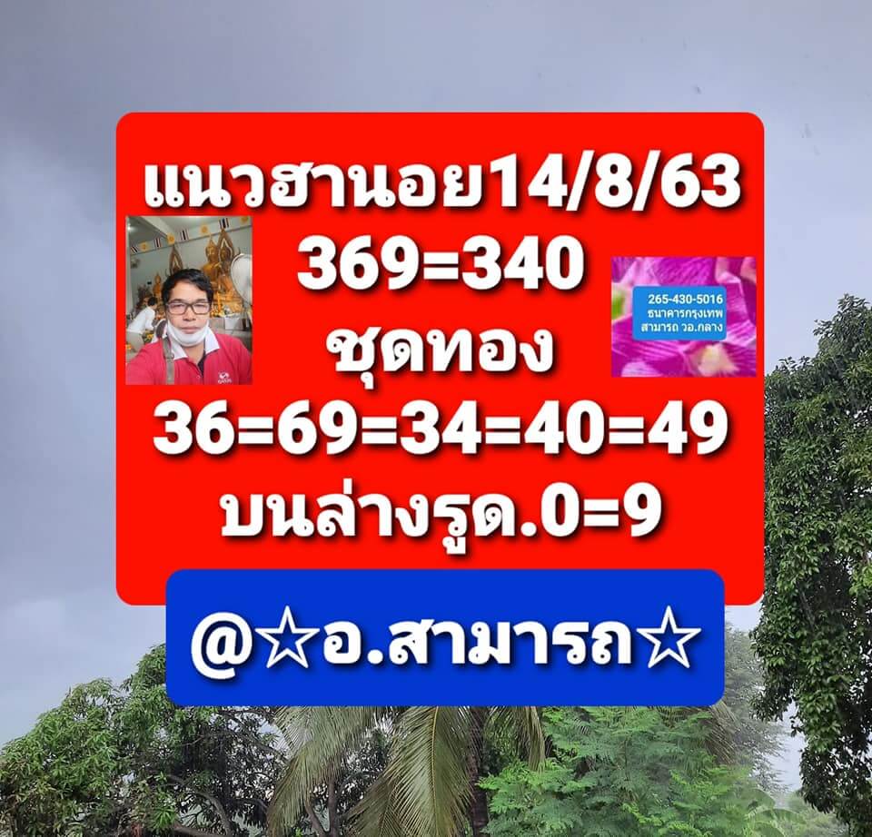 แนวทางหวยฮานอย 14/8/63 ชุดที่14