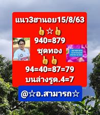 แนวทางหวยฮานอย 15/8/63 ชุดที่11