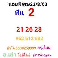 แนวทางหวยฮานอย 23/8/63 ชุดที่6