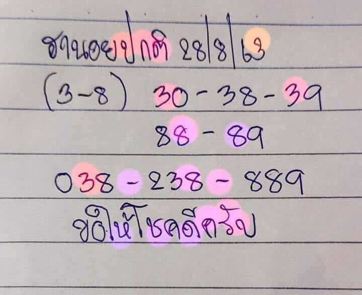 แนวทางหวยฮานอย 28/8/63 ชุดที่5