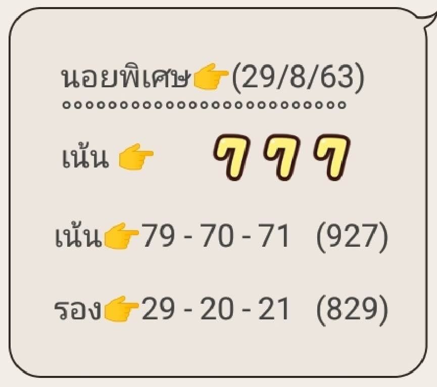 แนวทางหวยฮานอย 29/8/63 ชุดที่6