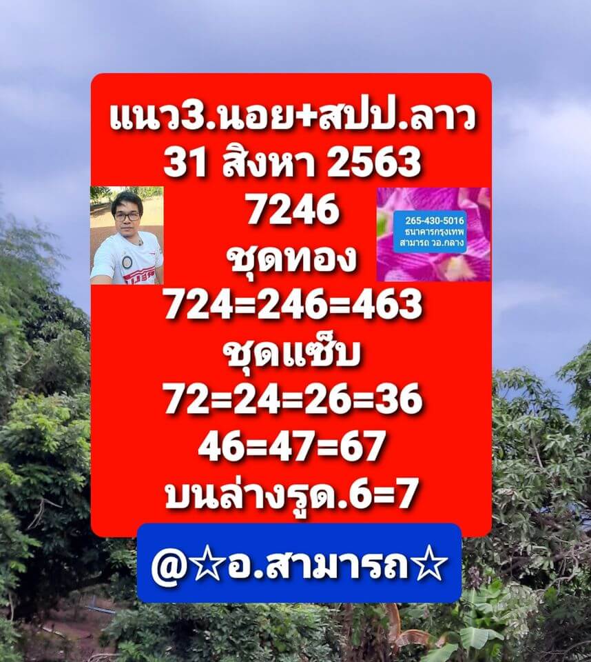 แนวทางหวยฮานอย 31/8/63 ชุดที่6