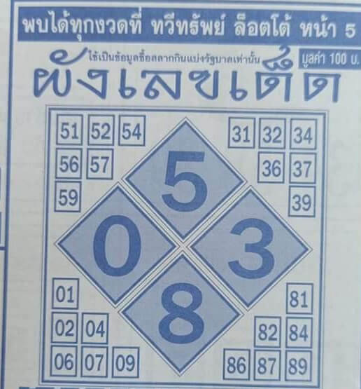 ผังเลขเด็ด 16/9/63
