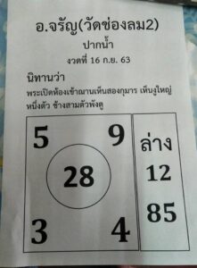 หวยอาจารย์จรัญ 16/9/63