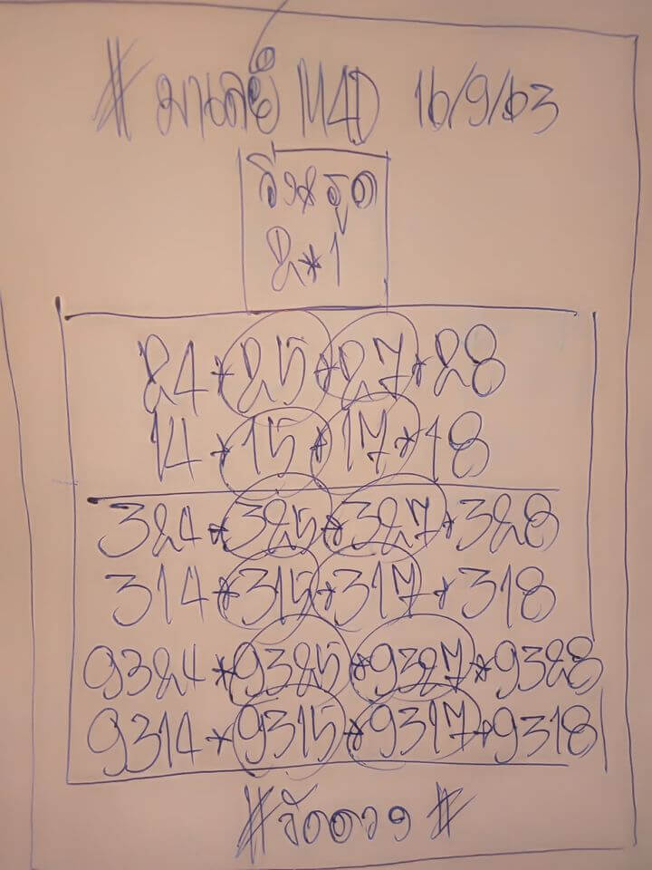 แนวทางหวยมาเลย์ 16/9/63 ชุดที่12