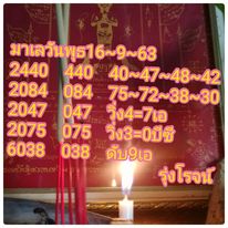 แนวทางหวยมาเลย์ 16/9/63 ชุดที่3