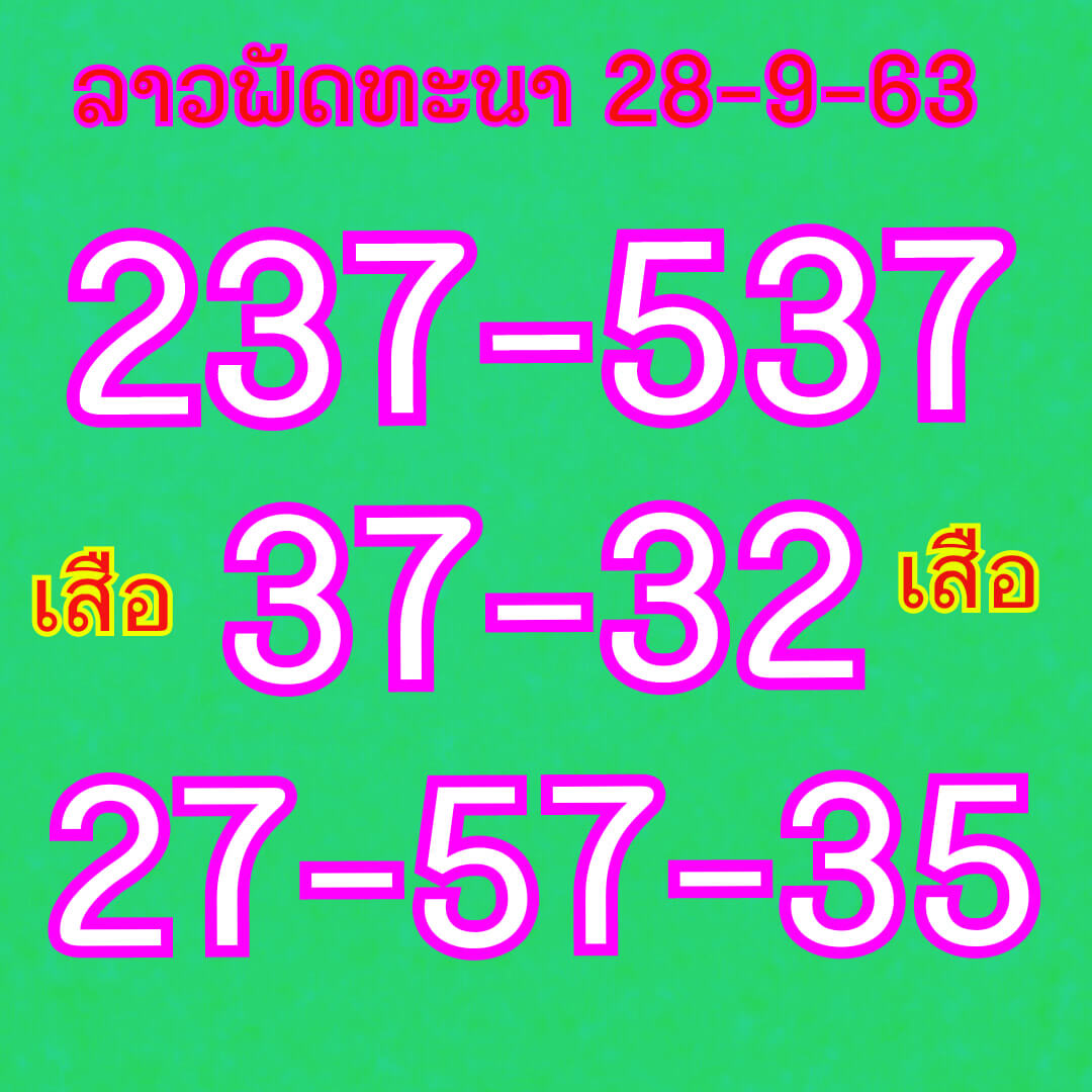 แนวทางหวยลาว 28/9/63 ชุดที่11