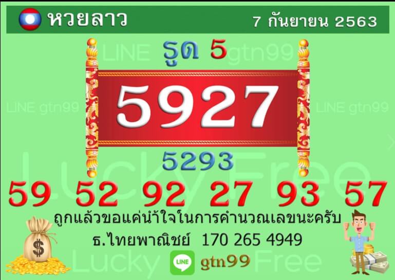 แนวทางหวยลาว 7/9/63 ชุดที่6