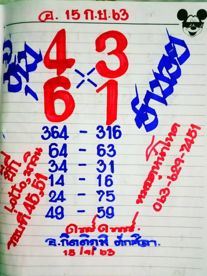 แนวทางหวยฮานอย 15/9/63 ชุดที่8