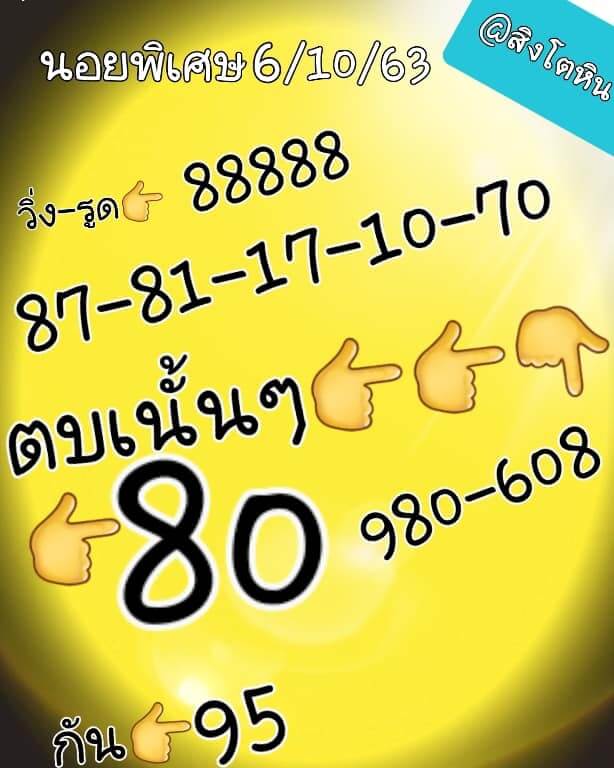 แนวทางหวยฮานอย 6/10/63 ชุดที่14