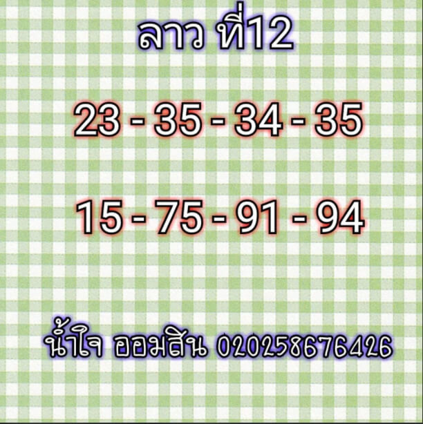 แนวทางหวยลาว 12/10/63 ชุดที่14