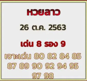 แนวทางหวยลาว 26/10/63 ชุดที่12