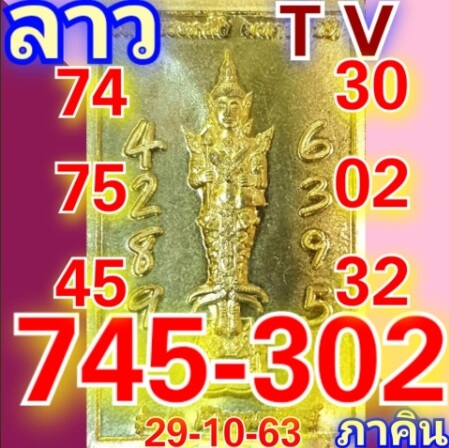 แนวทางหวยลาว 29/10/63 ชุดที่1