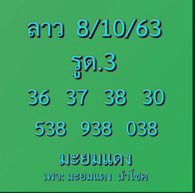 แนวทางหวยลาว 8/10/63 ชุดที่12