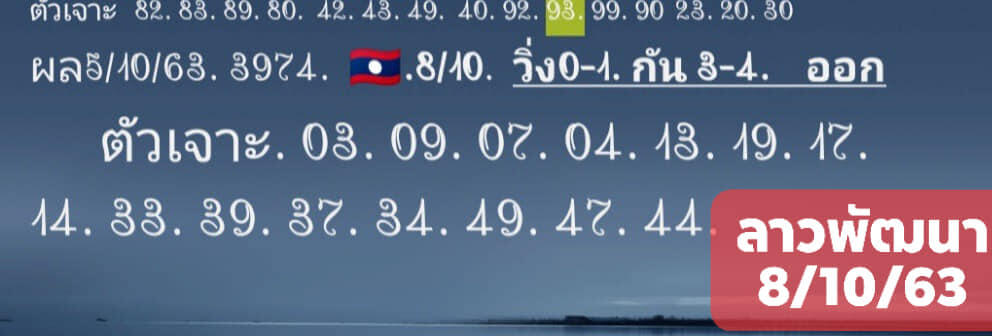 แนวทางหวยลาว 8/10/63 ชุดที่7