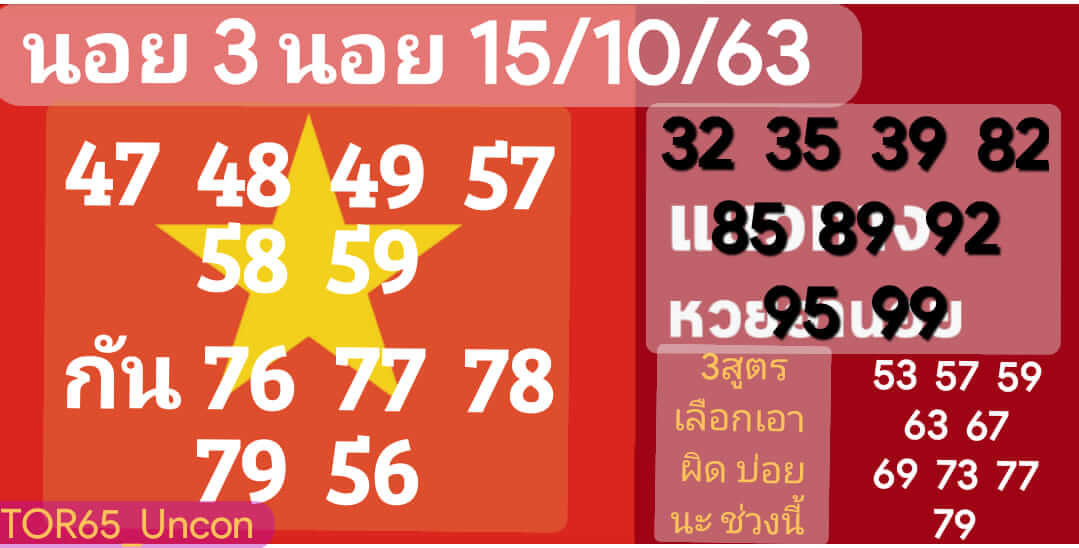 แนวทางหวยฮานอย 15/10/63 ชุดที่9