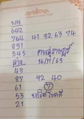 หวยคนสุราษฏร์ 16/11/63