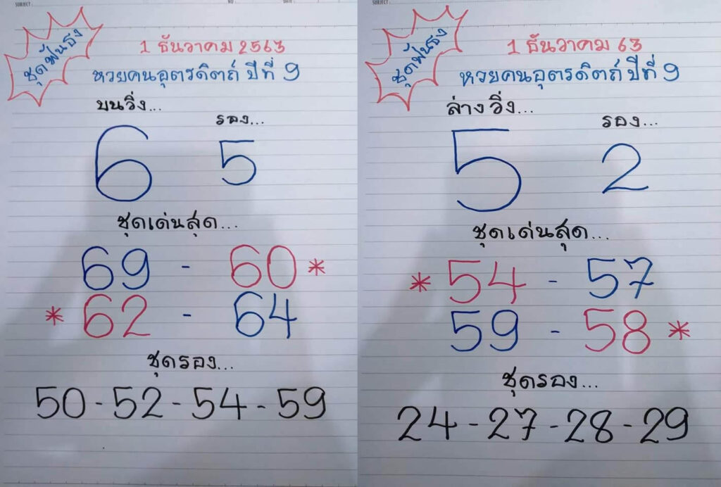 หวยคนอุตรดิตถ์ 1/12/63