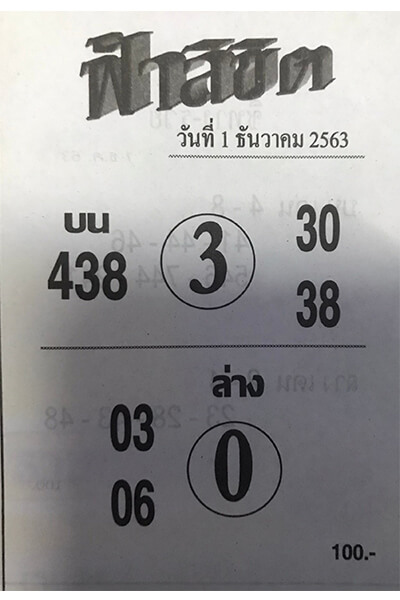 หวยฟ้าลิขิต 1/12/63