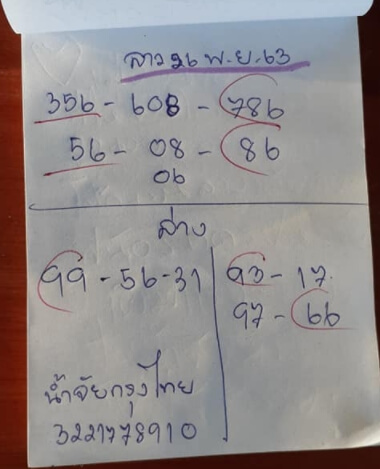 แนวทางหวยลาว 26/11/63 ชุดที่7