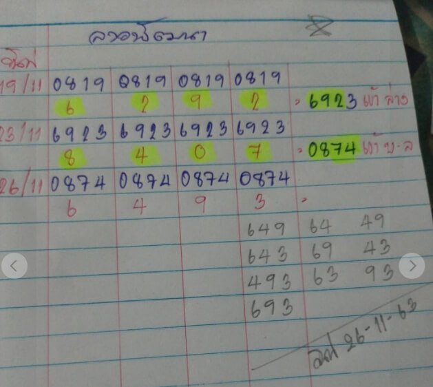 แนวทางหวยลาว 26/11/63 ชุดที่8