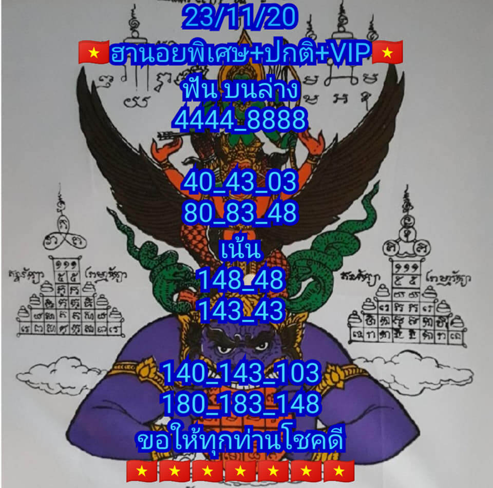 แนวทางหวยฮานอย 23/11/63 ชุดที่5