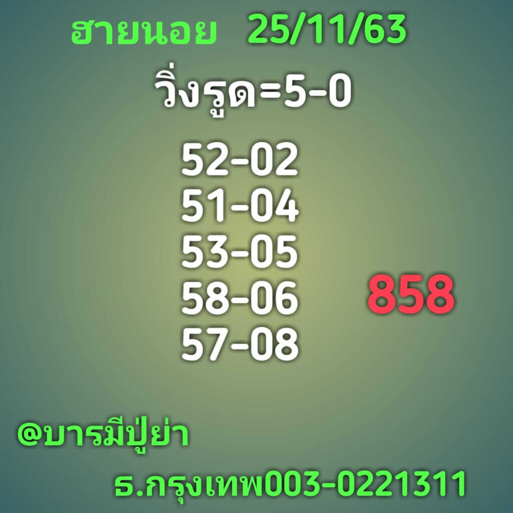 แนวทางหวยฮานอย 25/11/63 ชุดที่12