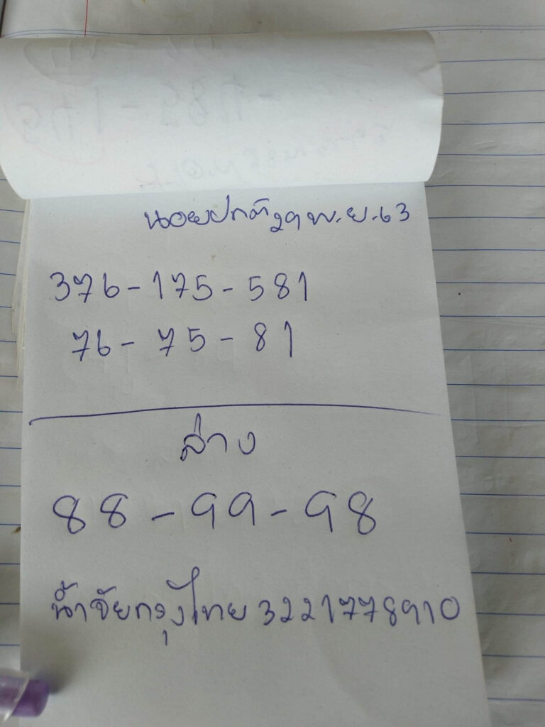 แนวทางหวยฮานอย 29/11/63 ชุดที่16