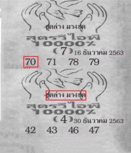 หวยสูตรวีไอพี 30/12/63