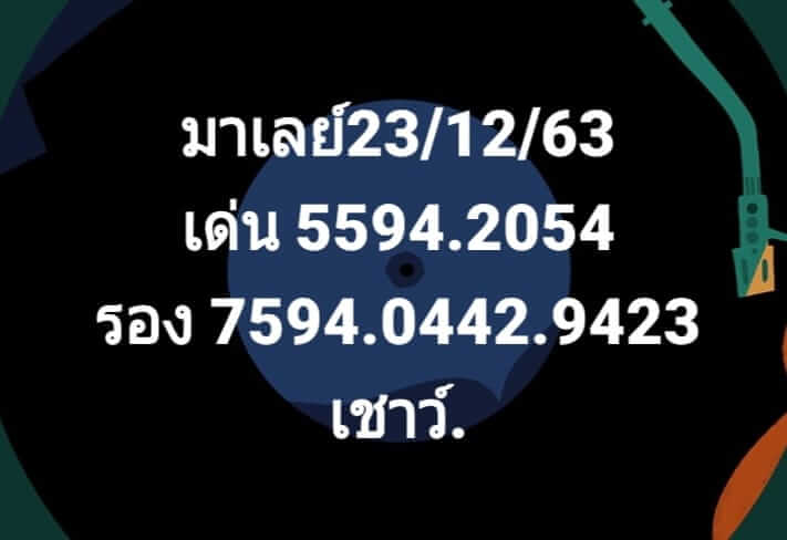 แนวทางหวยมาเลย์ 23/12/63 ชุดที่11