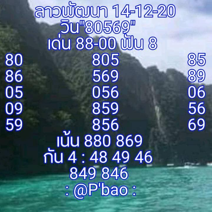 แนวทางหวยลาว 14/12/63 ชุดที่6