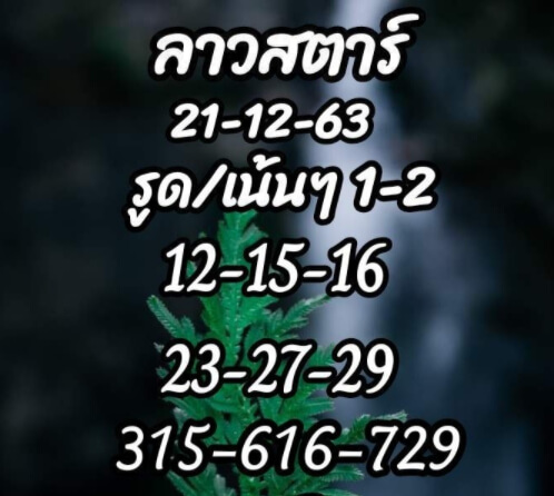 แนวทางหวยลาว 21/12/63 ชุดที่ 9