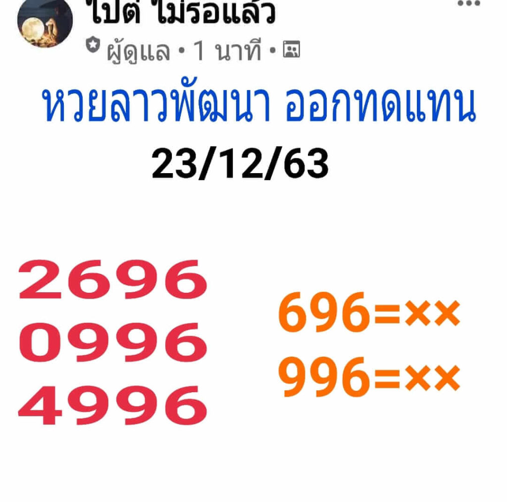 แนวทางหวยลาว 23/12/63 ชุดที่6