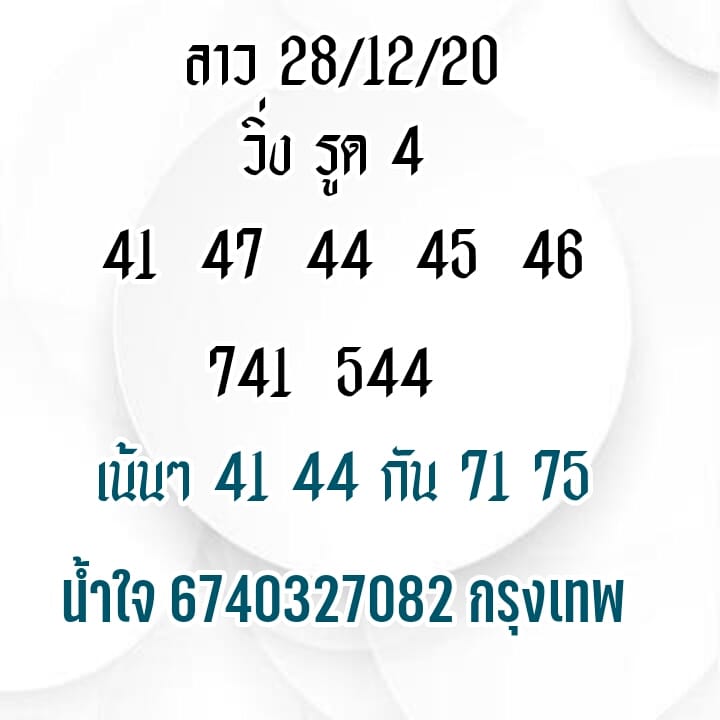 แนวทางหวยลาว 28/12/63 ชุดที่16