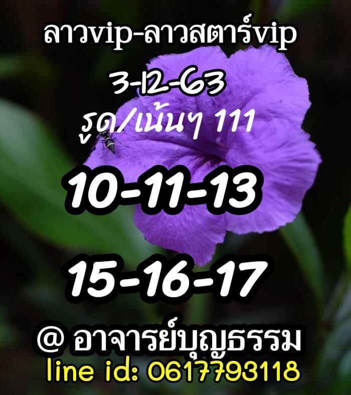 แนวทางหวยลาว 3/12/63 ชุดที่ 13