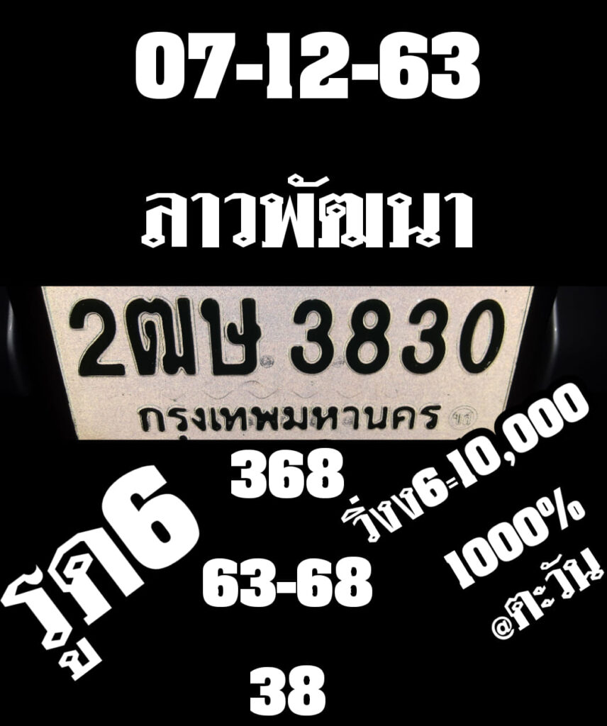 แนวทางหวยลาว 7/12/63 ชุดที่ 2