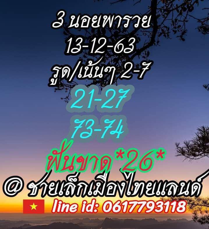 แนวทางหวยฮานอย 13/12/63 ชุดที่14