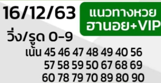 แนวทางหวยฮานอย 16/12/63 ชุดที่11