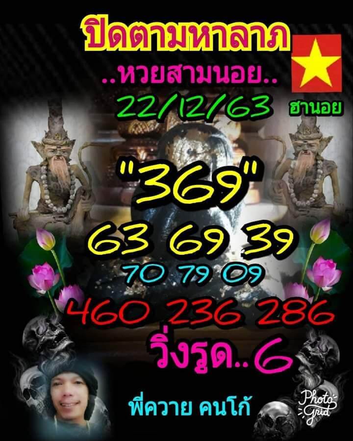 แนวทางหวยฮานอย 22/12/63 ชุดที่3