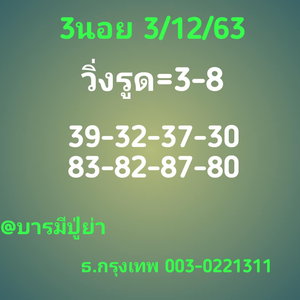 แนวทางหวยฮานอย 3/12/63 ชุดที่4