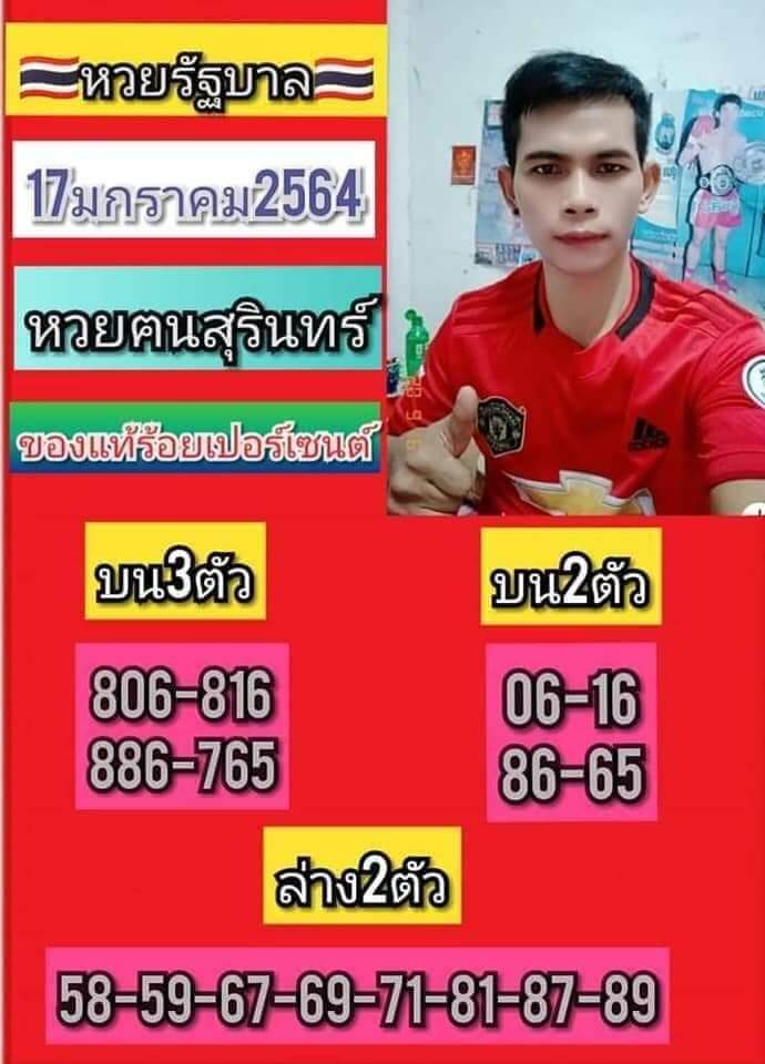 หวยฅนสุรินทร์ 17/1/64