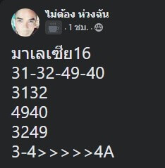 หวยมาเลย์วันนี้ 16/1/64 ชุดที่13