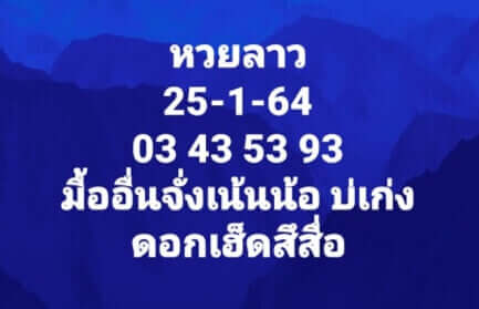 หวยลาววันนี้ 25/1/64 ชุดที่13