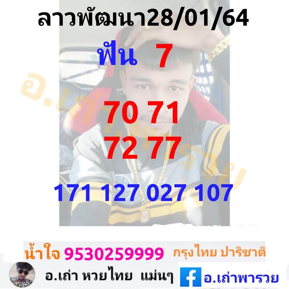 หวยลาววันนี้ 28/1/64 ชุดที่2