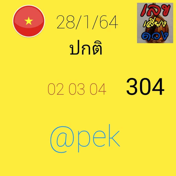 หวยฮานอยวันนี้ 1/2/64 ชุดที่11