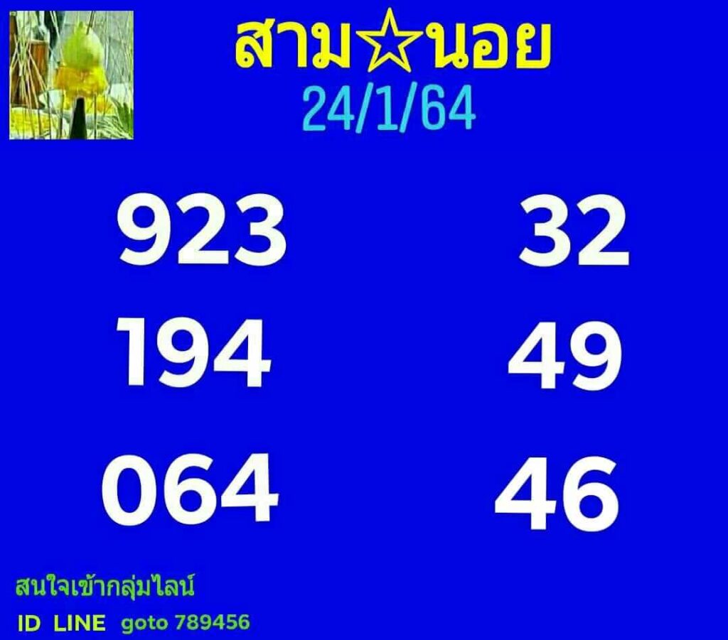 หวยฮานอยวันนี้ 24/1/64 ชุดที่2